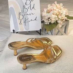 Circus by Sam Edelman Cecily Kitten Gold Heel Size 8